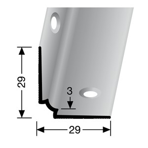 Hofmans at Home Binnenhoek profiel 3 mm PVC zilver (2,5 m) 65383 Zilver