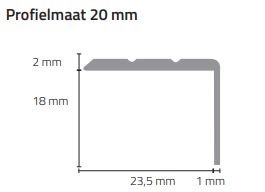 Hofmans at Home Hoeklijnprofiel zelfkl. 20 mm RVS 69203 RVS