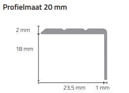 Hofmans at Home Hoeklijnprofiel zelfkl. 20 mm RVS 69203 RVS