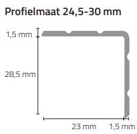 Hofmans at Home Duo-hoeklijn zelfkl. 24,5 x 30 mm zilver (2,7 m) 69415 Zilver