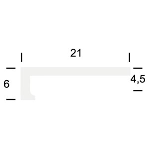 Hofmans at Home Hoeklijnprofiel zelfkl. 4 mm tbv PVC klik zilver (2,5 m) 69515 Zilver